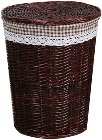 Ce panier a linge associe un couvercle a une partie textile en coton
