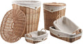 Le panier a linge se presente en coloris beige et marron