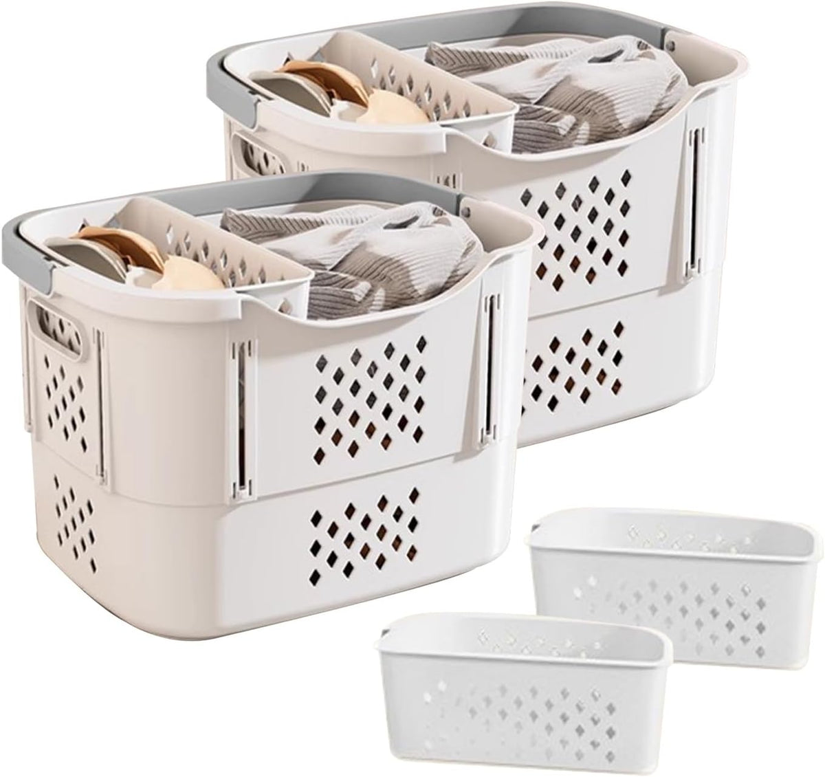 Un trieur a linge comprend une structure pliante avec un format compact
