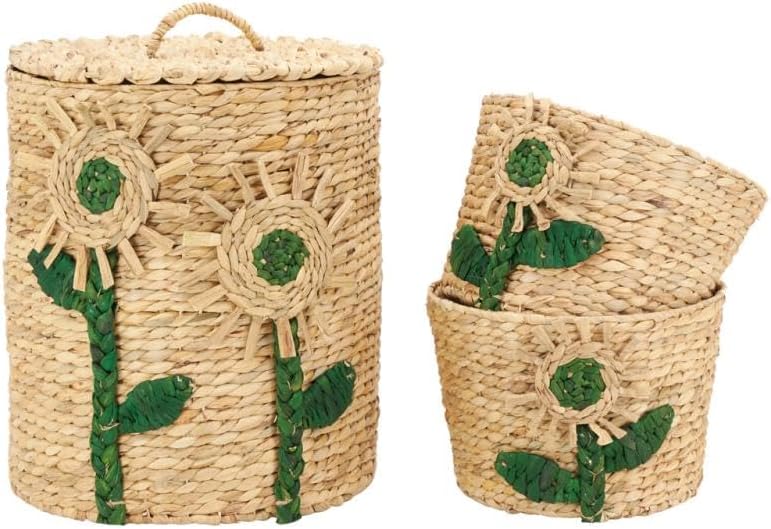 Le panier a linge propose des elements en plastique avec une poignee de prise en main