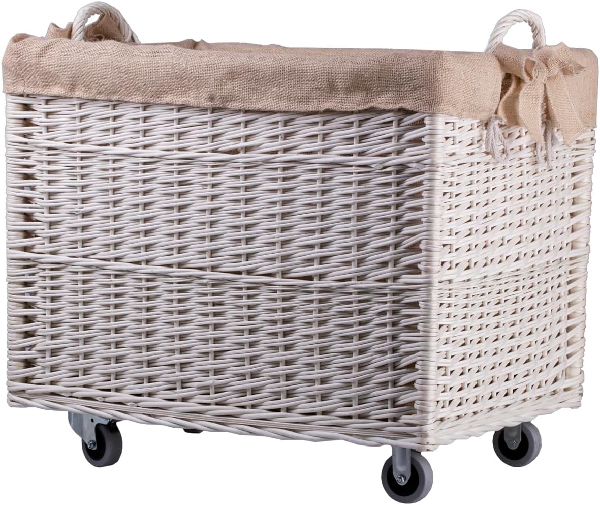 Choisissez un coffre a linge qui se deplace sur roulettes en coloris blanc